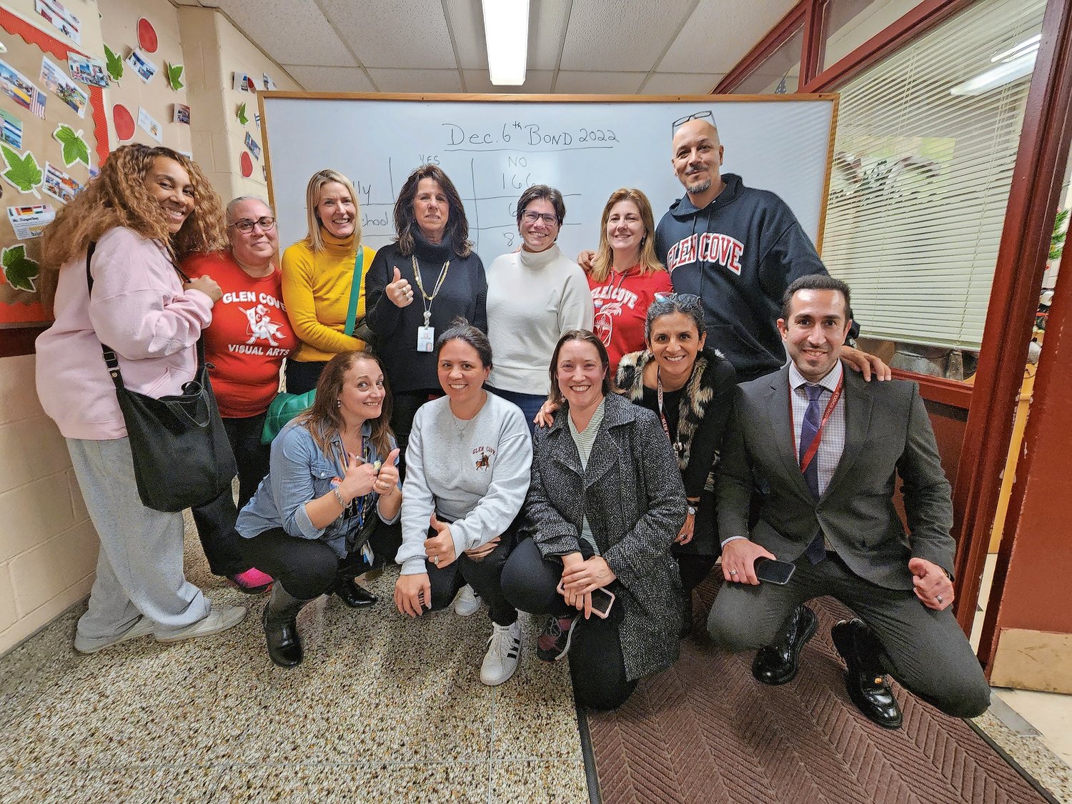 After tears of joy and many hugs, education board members and school officials gathered to celebrate the results of the 2022 bond referendum, which will provide nearly $31 million to the Glen Cove City School District.